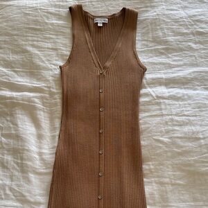 Calvin Klein Jeans Brown Button-Front Midi Dress